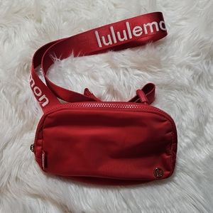 LULULEMON Red Wordmark Belt Bag